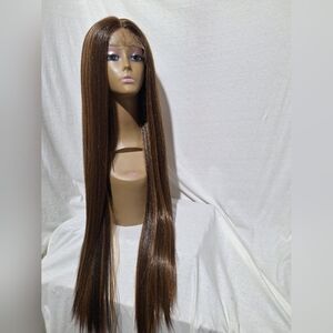 Human Hair Blend Lace Front Wig. 40 Inches Long